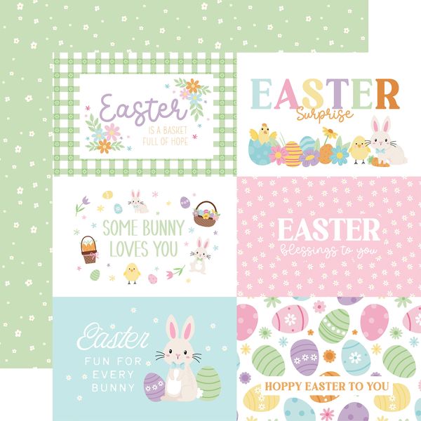 Echo Park Easter Basket: 6x4 Journaling Cards 12x12 Patterned Paper