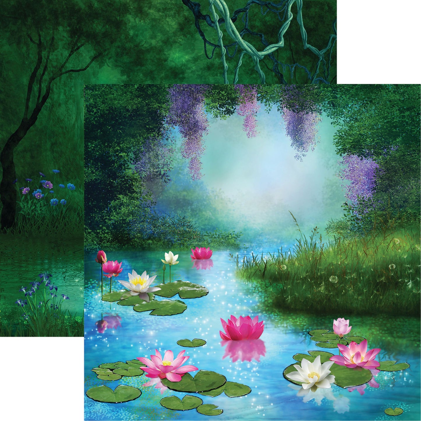 Reminisce Enchanted Forest: Pond of Lillies DS Paper (1 Sheet)
