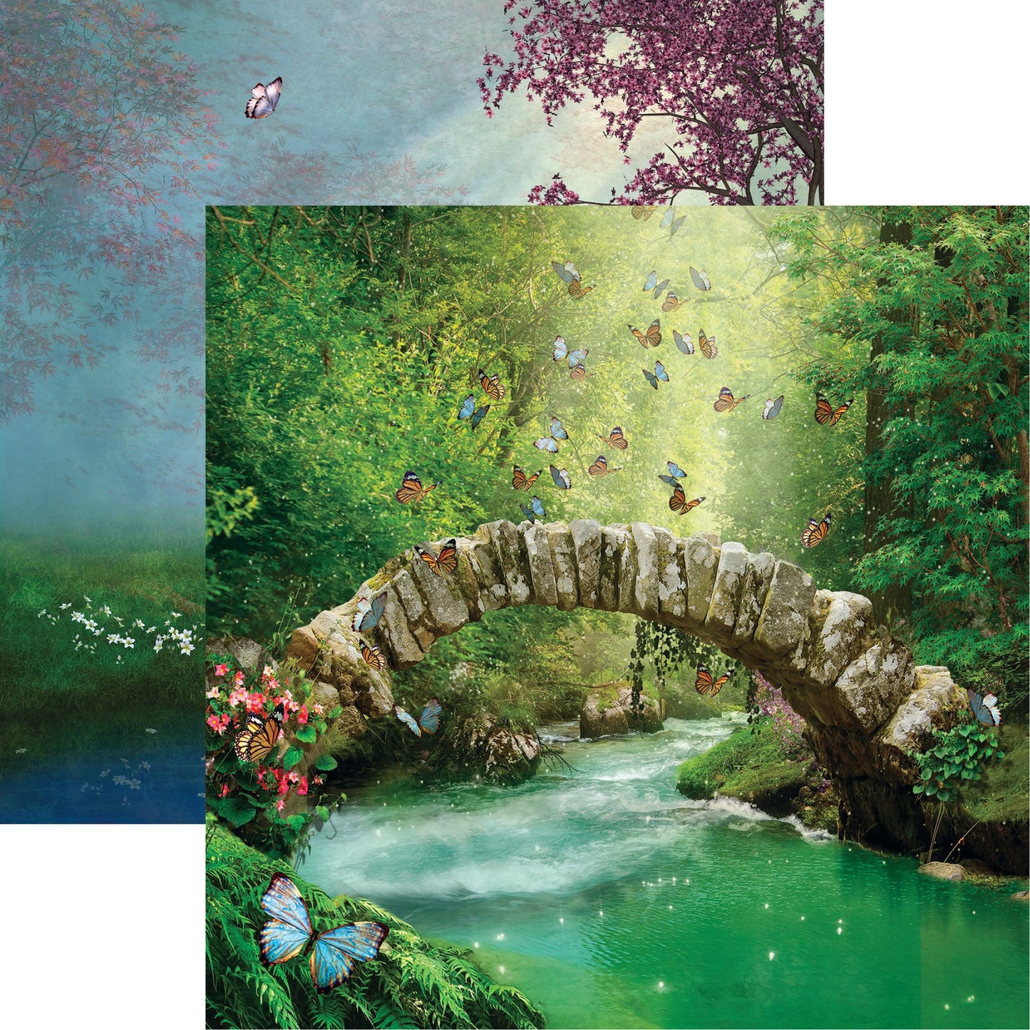 Reminisce Enchanted Forest: Fantasy Bridge DS Paper (1 Sheet)