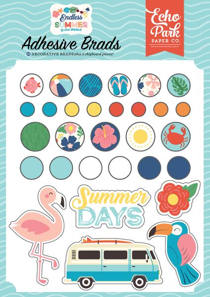 Endless Summer Adhesive Brads