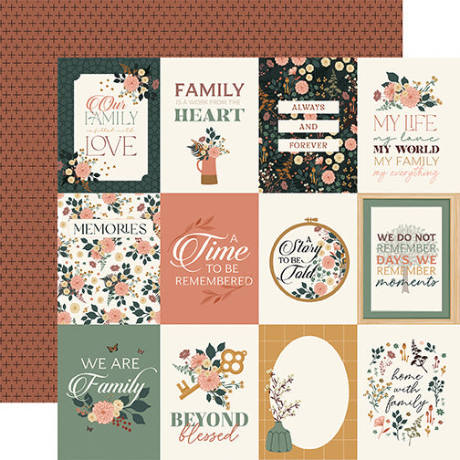 Echo Park -Family 3x4 Journaling Cards - 12x12 Paper