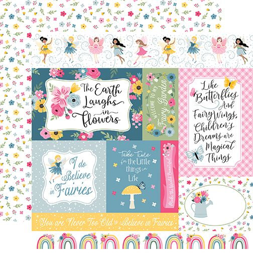 Echo Park Fairy Garden- Journal Cards 12x12 Paper