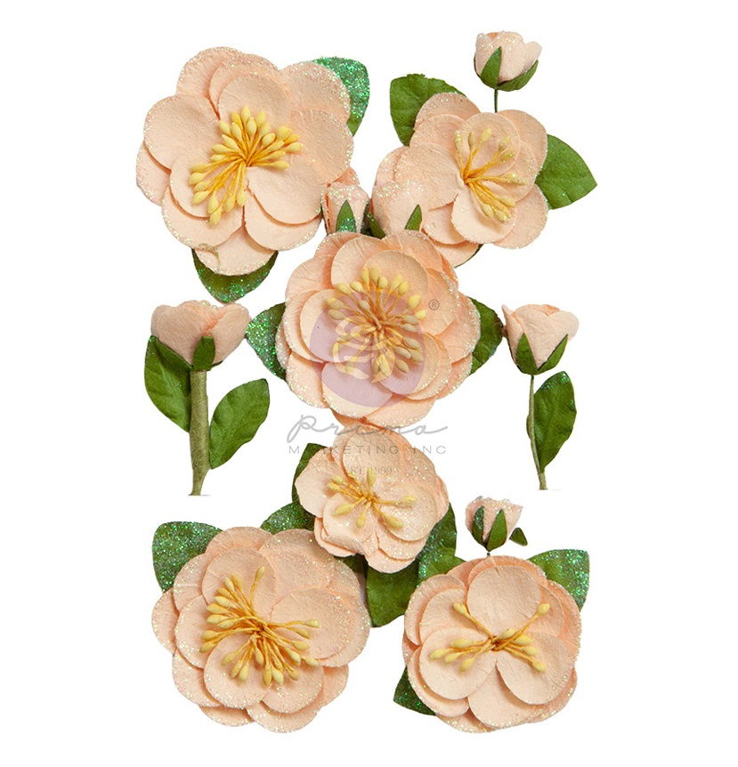 Prima Marketing Peach Iced Tea/Peach Tea Mulberry Paper Flowers