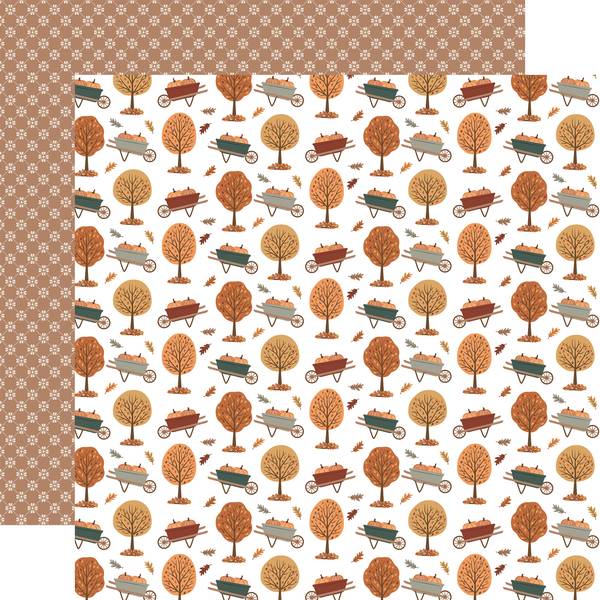 Echo Park Feels Like Fall: Wheelbarrows And Leaves 12x12 DS Paper (1 Sheet)