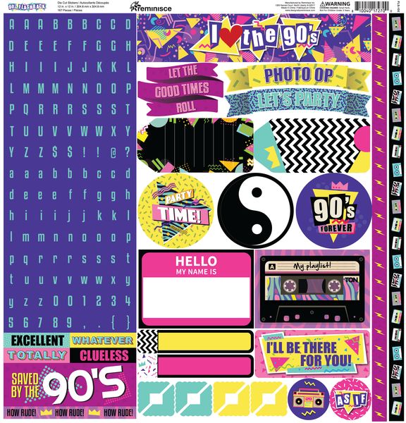 Reminisce 90's Flashback 12x12 Alpha Sticker