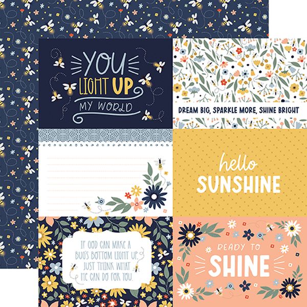 Echo Park Firefly 6x4 Journaling Cards DS Paper (1 Sheet)