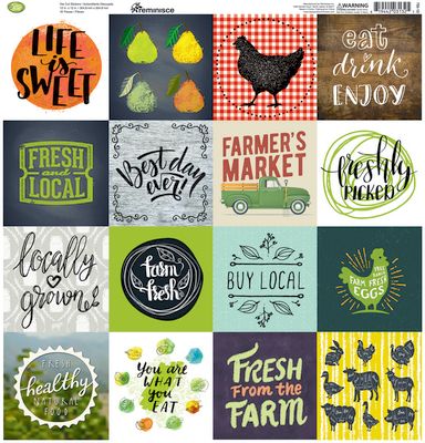 Reminisce Farmers Market 12x12 Square Stickers