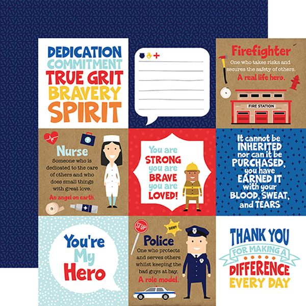 First Responder 4x4 Journaling Cards