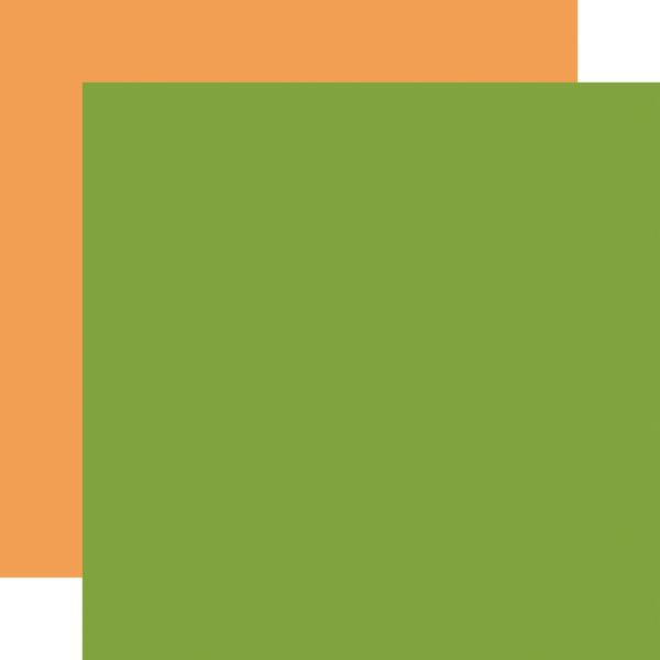 Echo Park Field Trip: Green / Orange 12x12 Coordinating Solid Paper (1 Sheet)