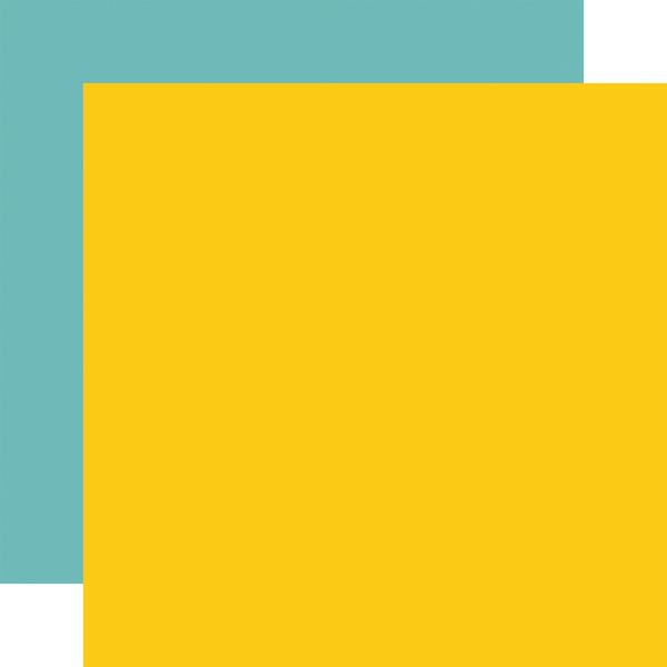 Echo Park Field Trip: Yellow / Blue 12x12 Coordinating Solid Paper (1 Sheet)