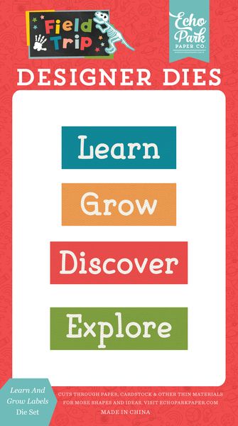 Echo Park Field Trip Learn And Grow Labels Small Die Set