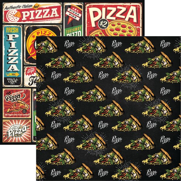 Reminisce Food Truck Fest: Pizza DS Paper (1 Sheet)