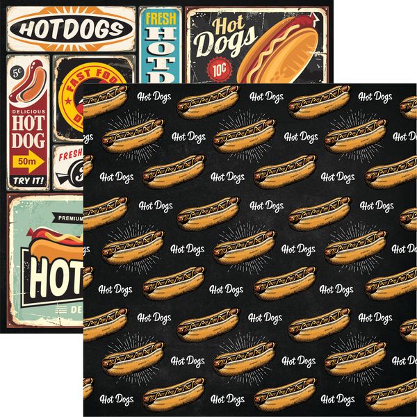 Reminisce Food Truck Fest: Hot Dogs DS Paper (1 Sheet)