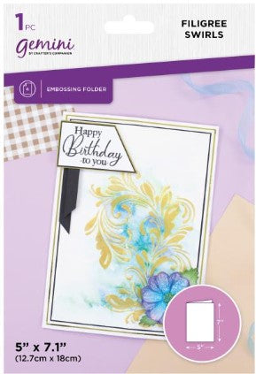 Gemini 2D Embossing Folder 5"x7" Filigree Swirls