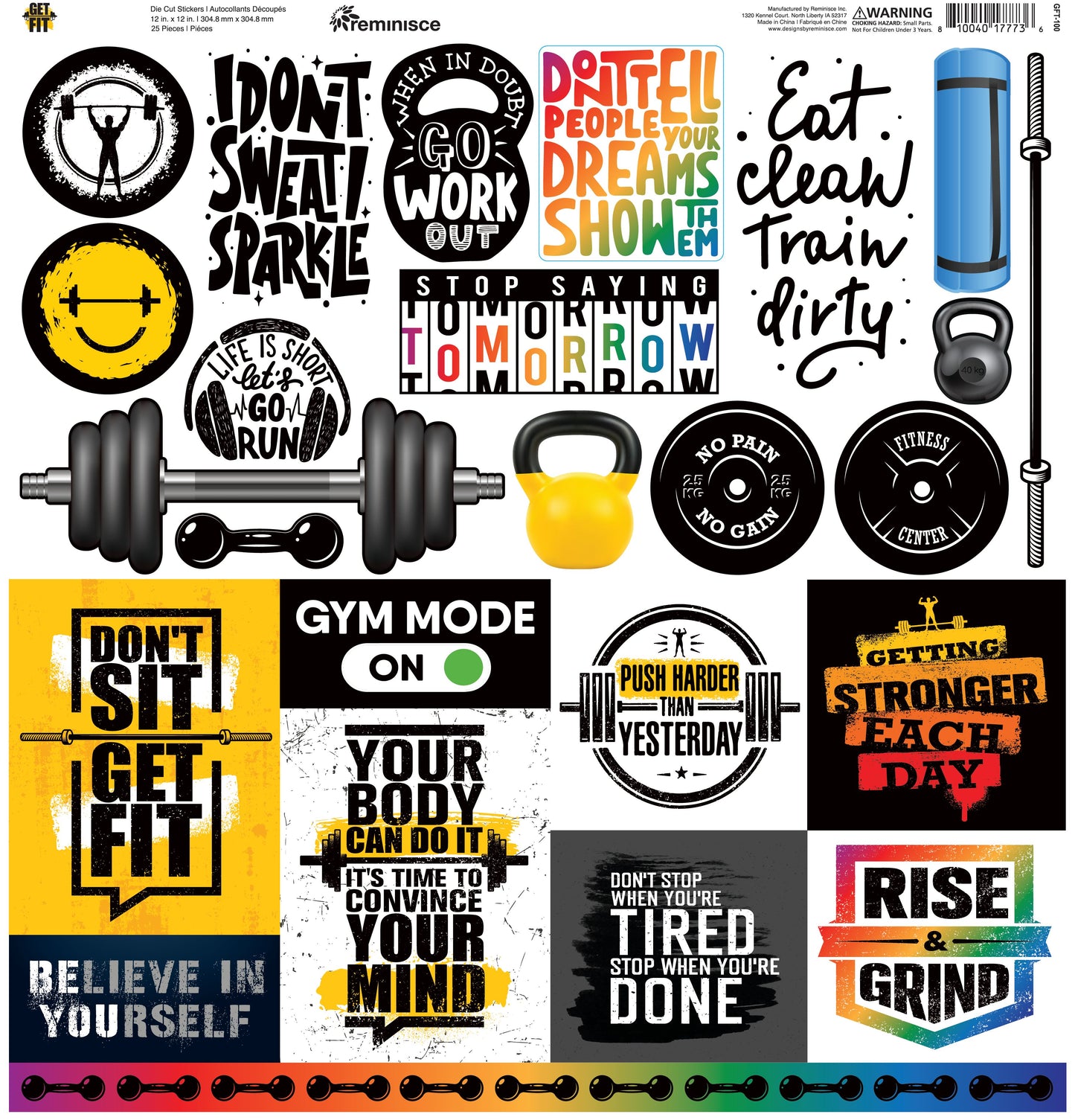 Reminisce Get Fit 12x12 Custom sticker