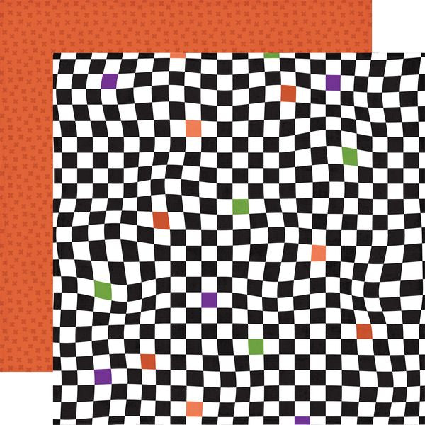 Echo Park Ghosts And Goblins October Checkers 12x12 DS DS Patterned Paper (1 Sheet)