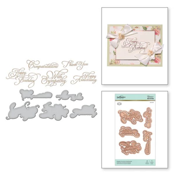 Spellbinders Elegant Occasion Sentiments Glorious Glimmer Hot Foil Classic Plates by Becca