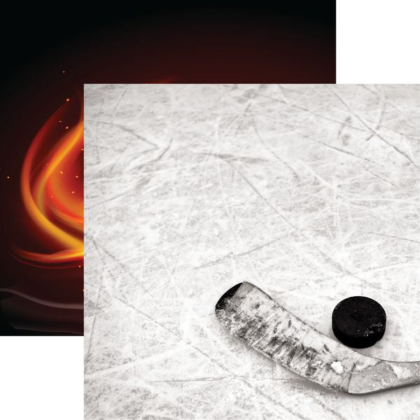 Reminisce Game Day Hockey: Puck & Stick D DS Paper (1 Sheet)