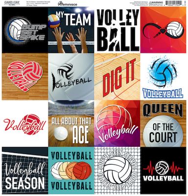 Reminisce Game Day Volleyball Stickers