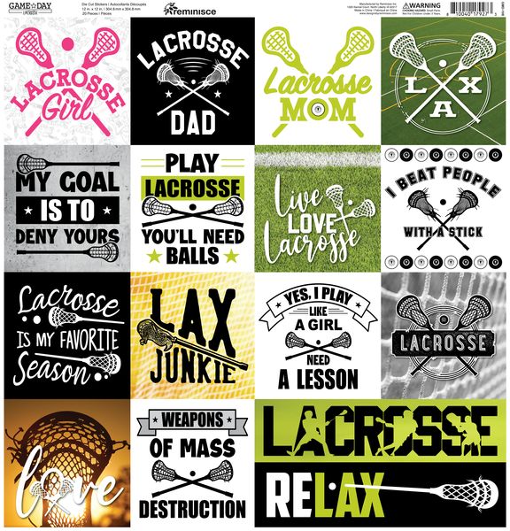 Reminisce Game day LaCrosse 12X12 Sticker