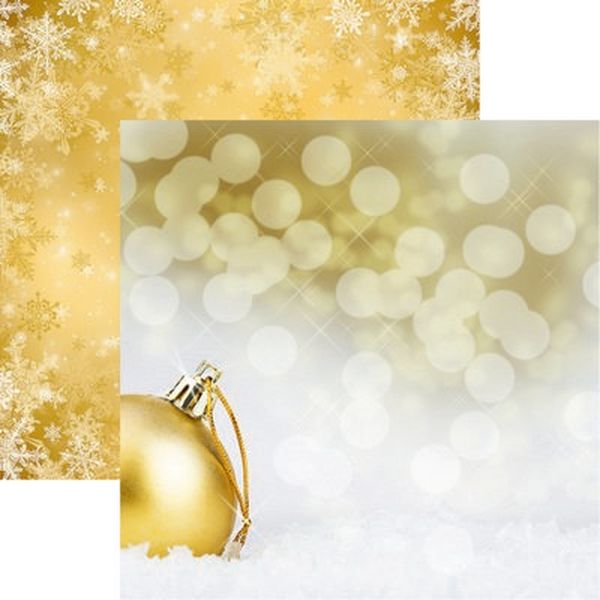 Reminisce Gold Christmas: Golden Ball DS Paper (1 Sheet)