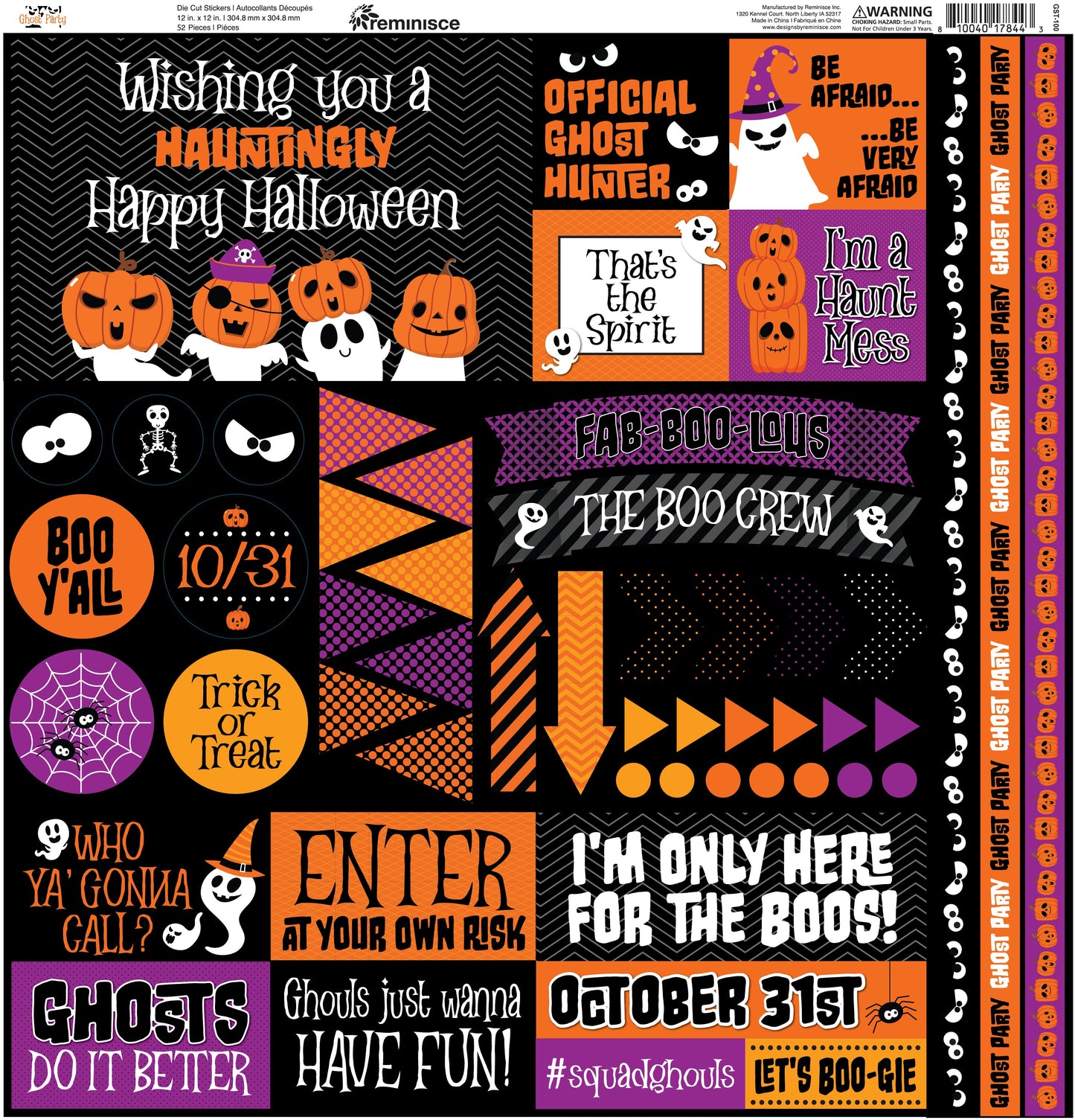 Reminisce Ghost Party 12x12 Sticker
