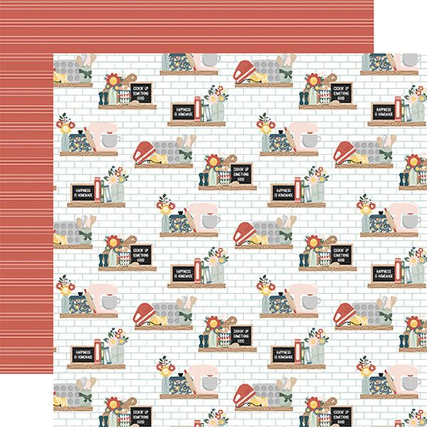 Echo Park Good To Be Home Kitchen Shelves 12"X12" Double-Sided Paper