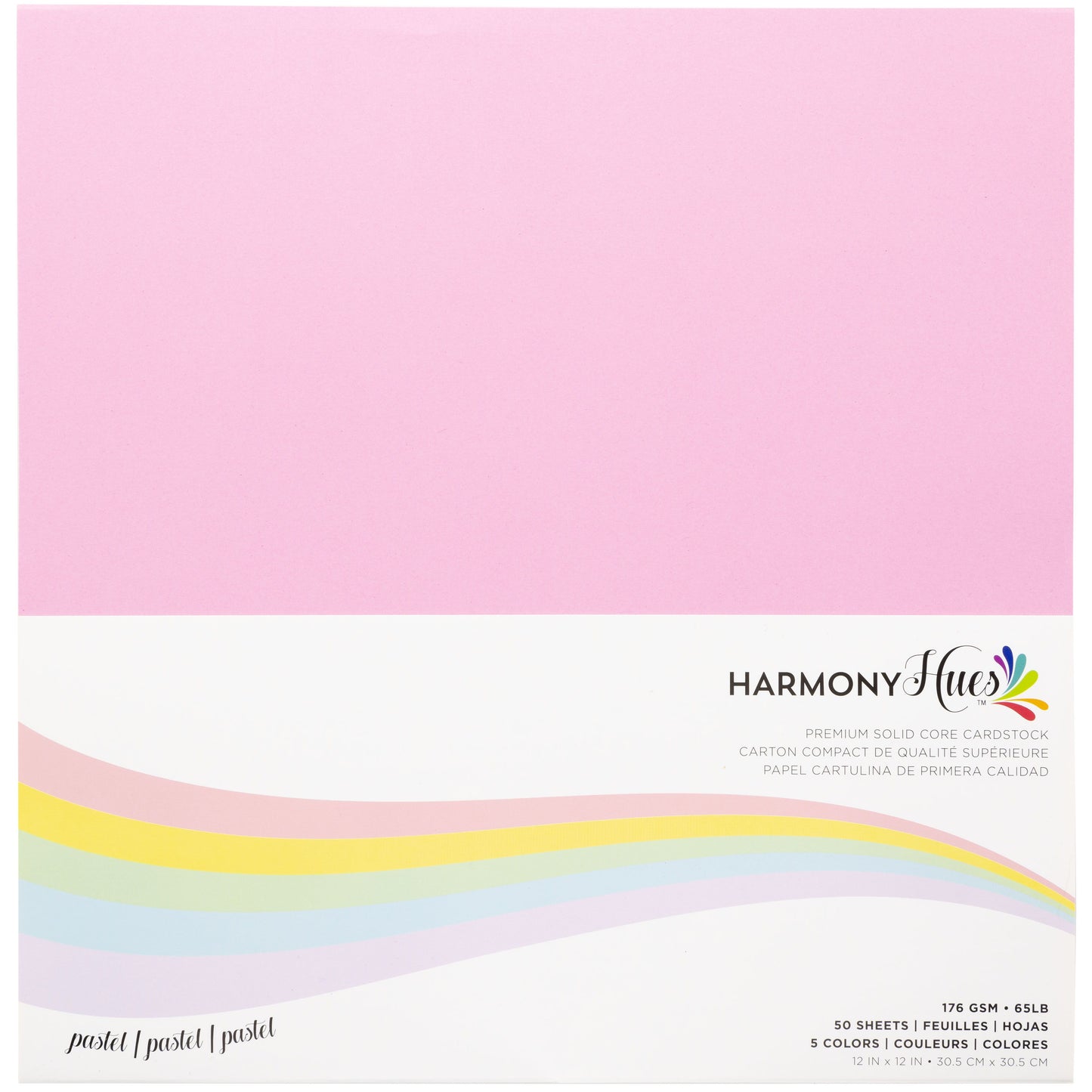 Harmony Hues 65# Cardstock 12"X12" 50/Pkg-Pastel
