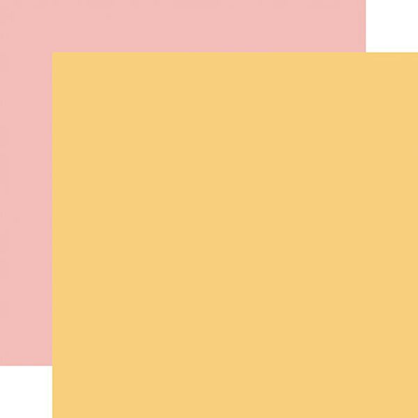 Echo Park Have a Great Summer Yellow / Pink 12x12 Coordinating Solid DS Paper (1 Sheet)