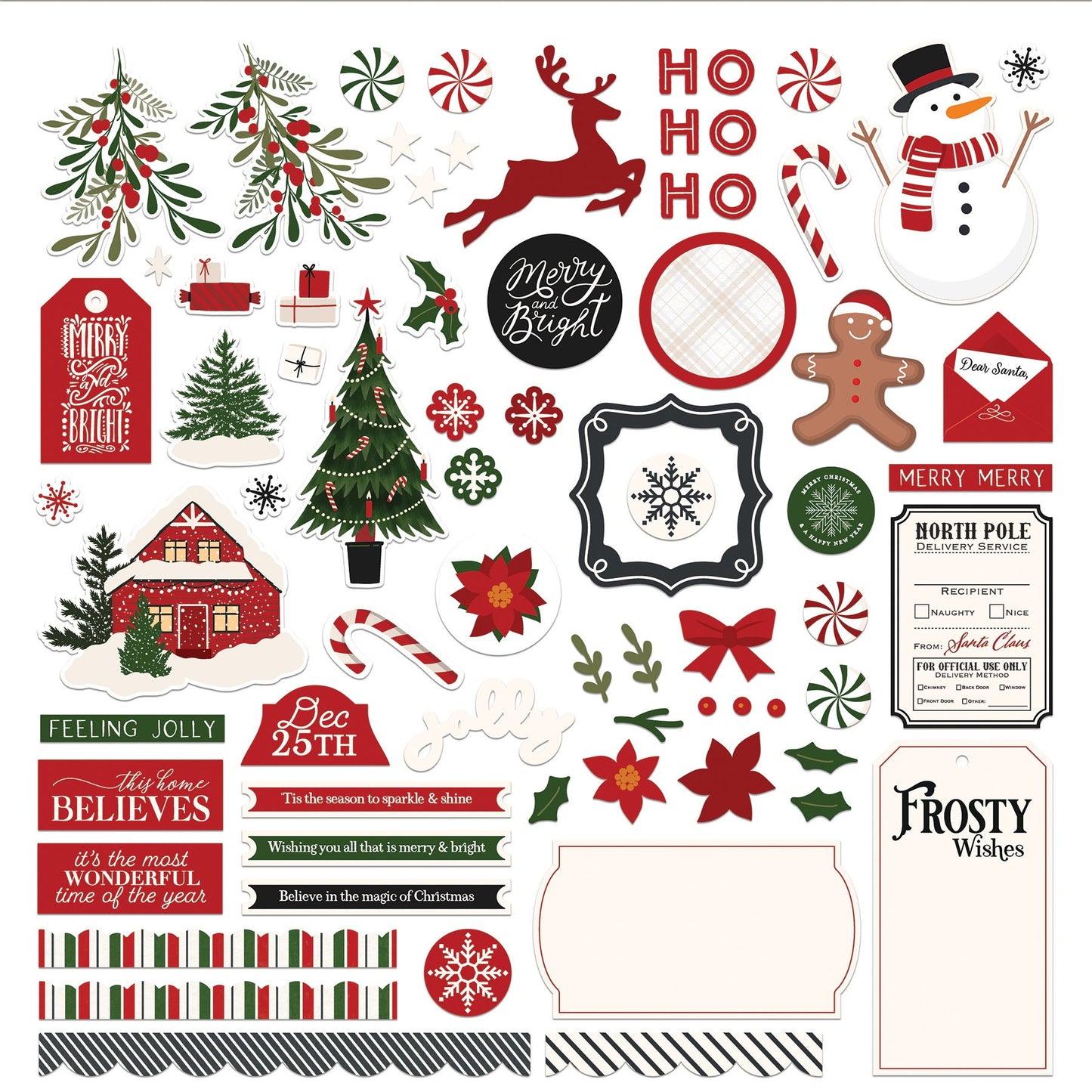 PhotoPlay PhotoPlay Holly & Ivy Card Kit Stickers