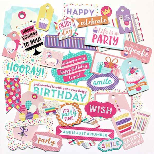 DISC - Happy Birthday Girl Frames & Tags
