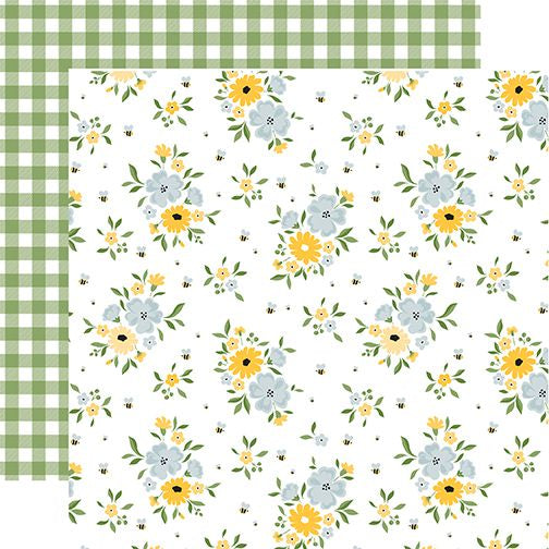 Happy As Can Bee Happy Bees Floral 12x12 DS Patterned Paper (1 Sheet)