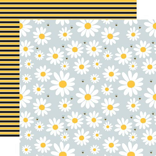 Happy As Can Bee Lovely Bee Daisies 12x12 DS Patterned Paper (1 Sheet)