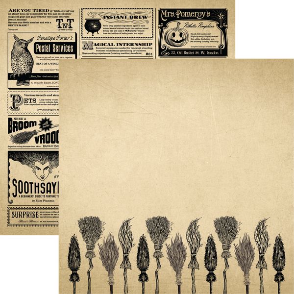 Reminisce Hocus Pocus: Broomstick DS Paper (1 Sheet)