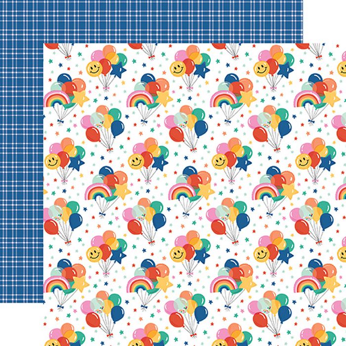 Echo Park - Hip Hip Hooray Birthday Balloons 12x12 DS Patterned Paper (1 Sheet)