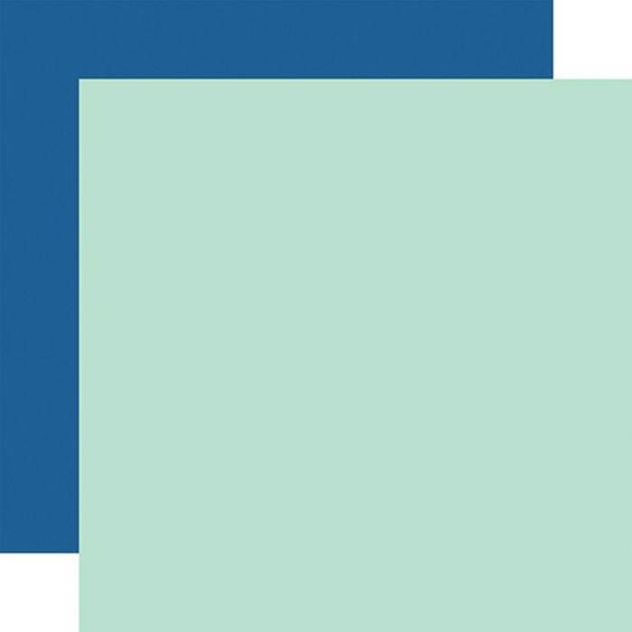Echo Park - Hip Hip Hooray Mint / Navy 12x12 Coordinating Solid Paper (1 Sheet)