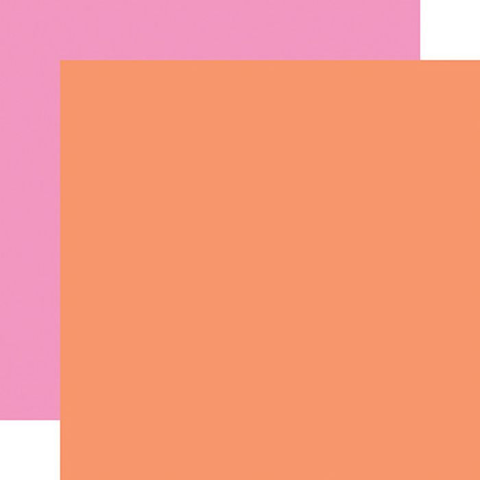 Echo Park - Hip Hip Hooray Orange / Pink 12x12 Coordinating Solid Paper (1 Sheet)