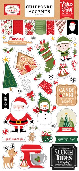 Echo Park Have A Holly Jolly Christmas 6x13 Chipboard Accents