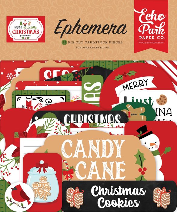Echo Park Cardstock Ephemera-Icons, Have A Holly Jolly Christmas