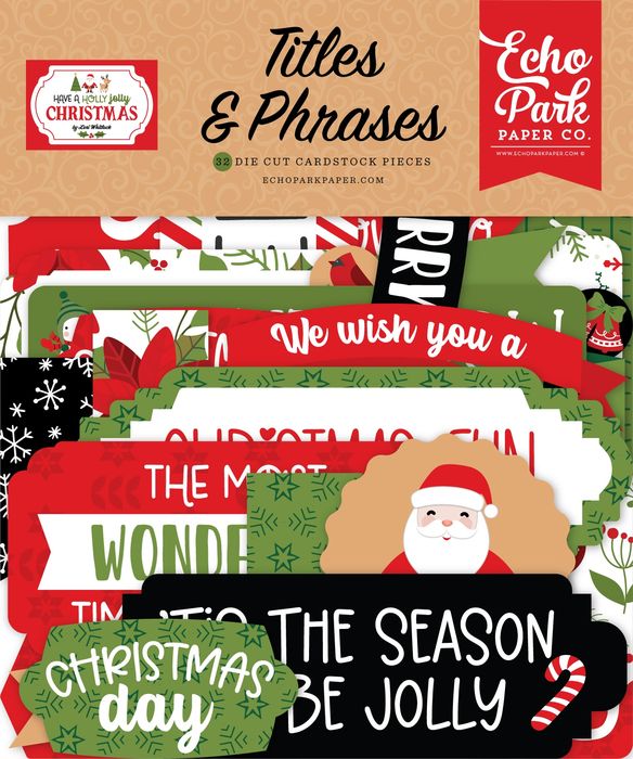 Echo Park Cardstock Ephemera-Frames & Tags, Have A Holly Jolly Christ