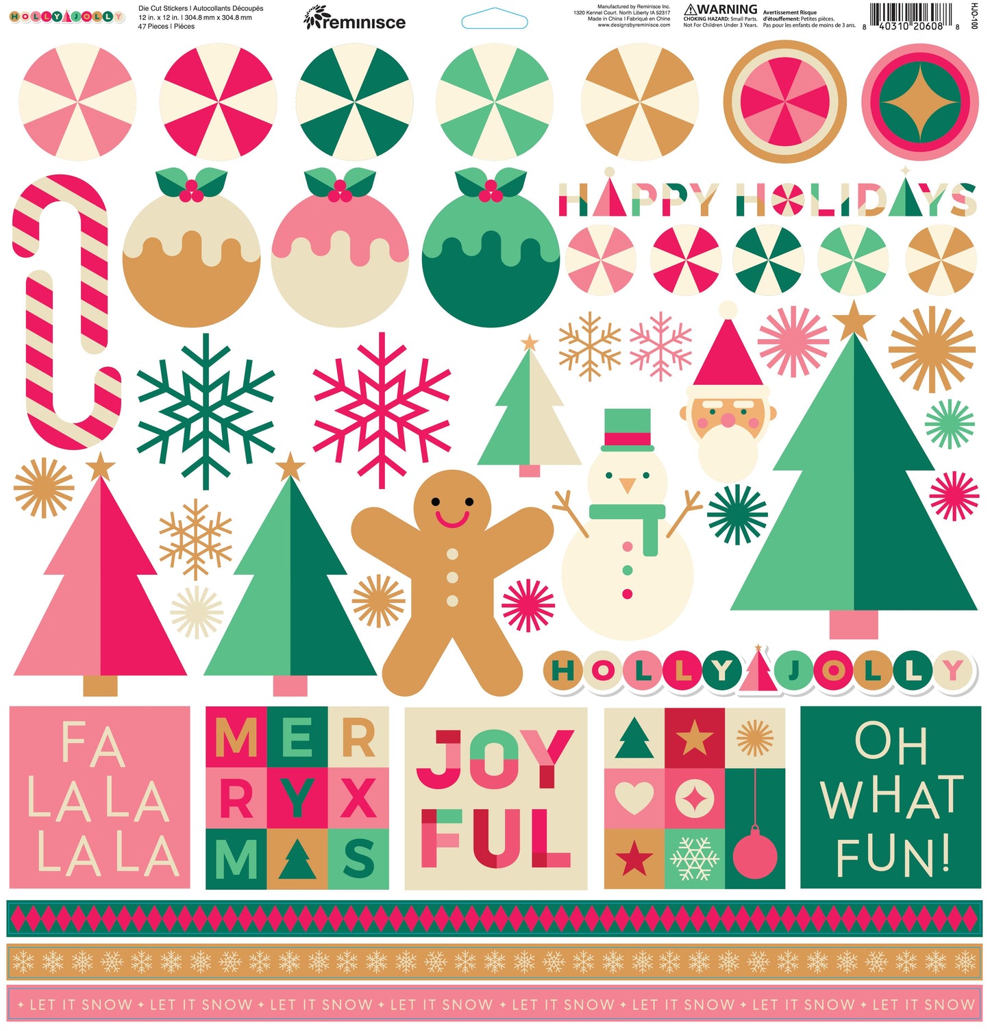 Reminisce Holly Jolly 12X12 Sticker