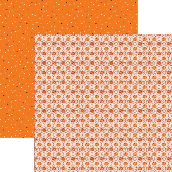 Reminisce Halloween: Pumpkin Damask DS Paper (1 Sheet)
