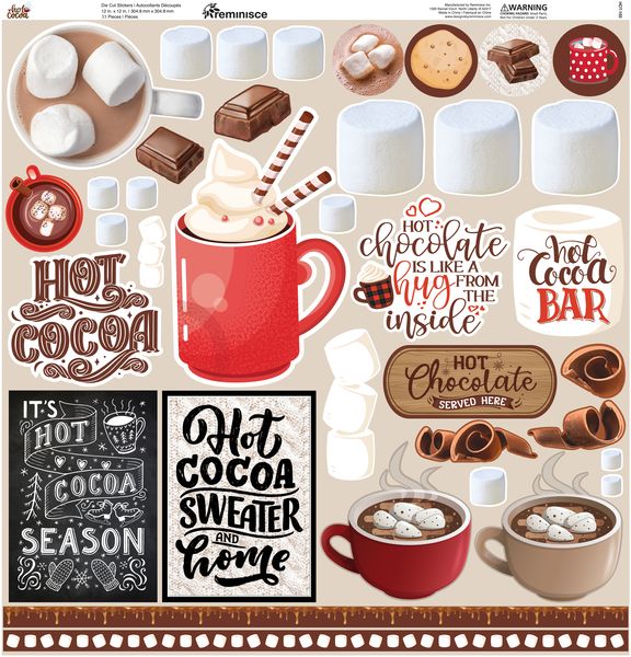 Reminisce Hot Cocoa 12X12 Sticker