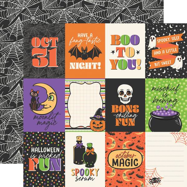 Echo Park Halloween Parade: 3x4 Journaling Cards 12x12 DS Paper (1 Sheet)