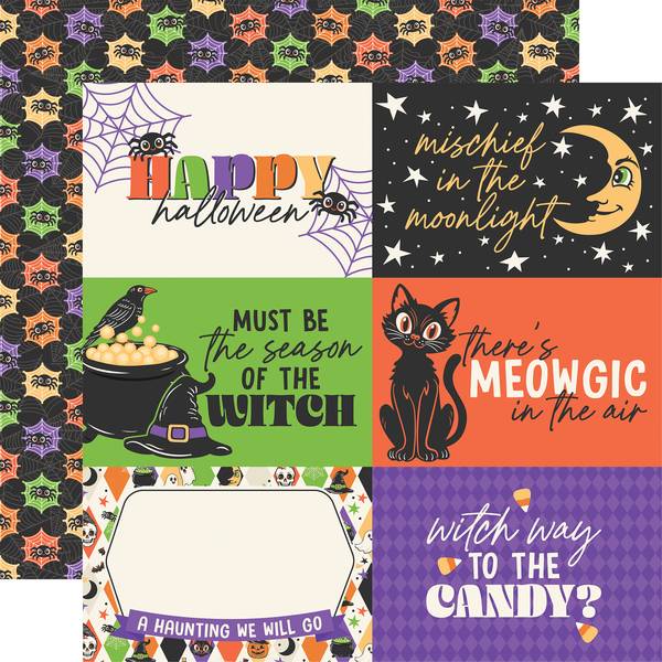 Echo Park Halloween Parade: 6x4 Journaling Cards 12x12 DS Paper (1 Sheet)