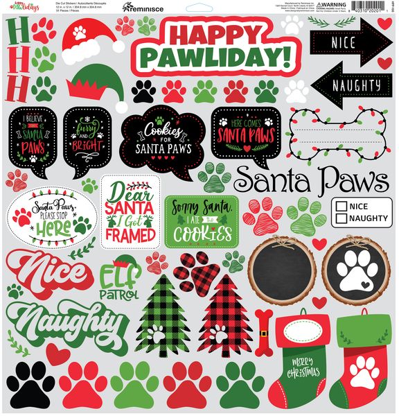 Reminisce Happy Pawlidays 12X12 Sticker