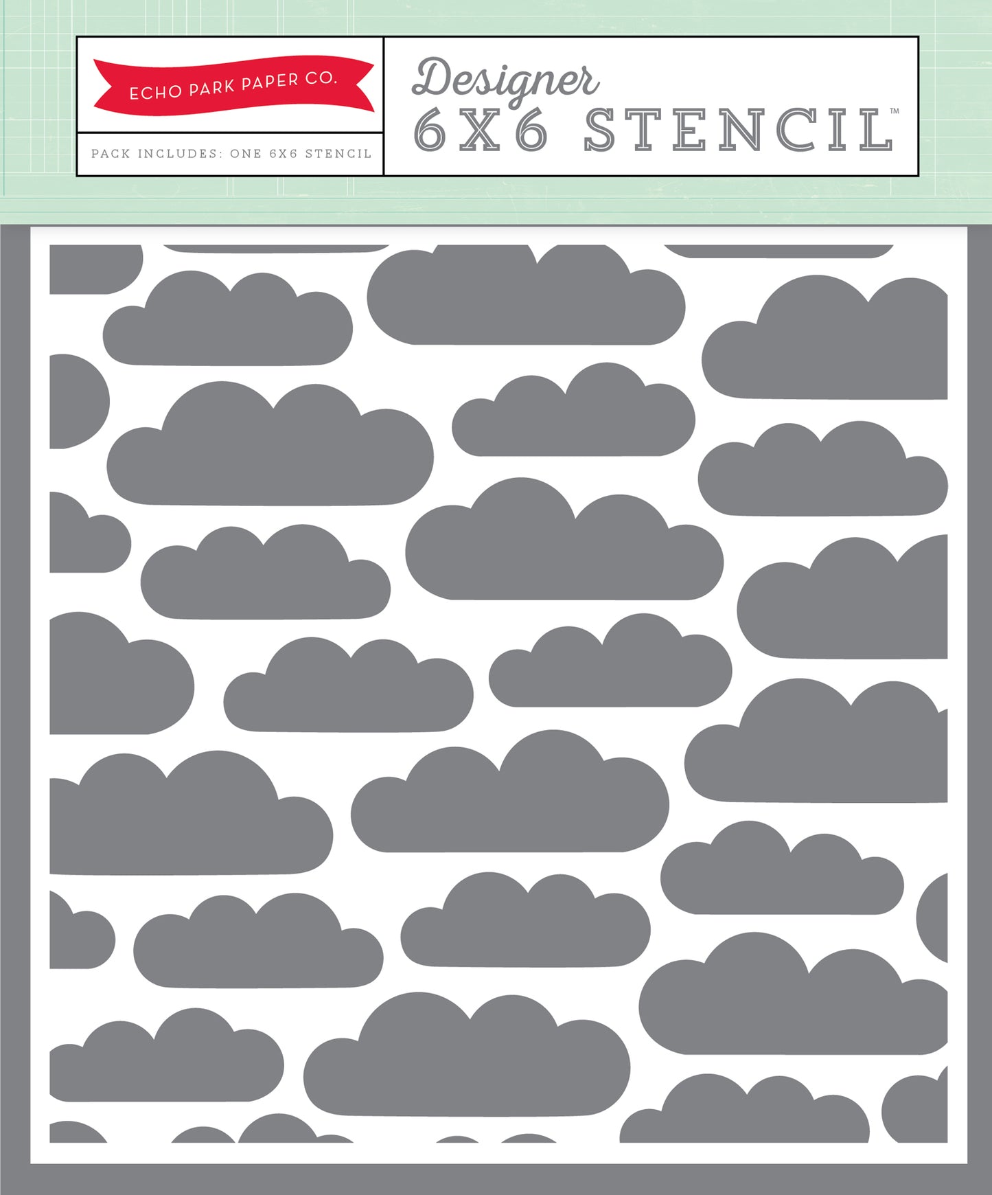 Clouds 6x6 Stencil