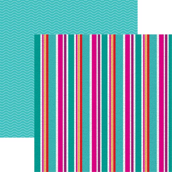 Reminisce Hello Summer: Beach Towel Strip DS Paper (1 Sheet)