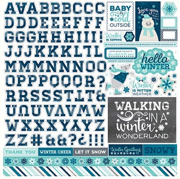 Hello Winter Alpha Stickers