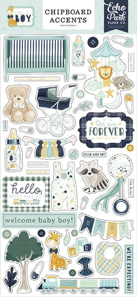 Echo Park Paper Company It's A Boy Chipboard Accents